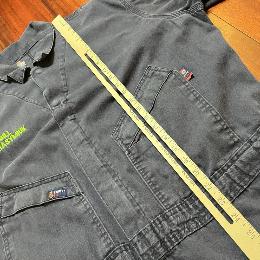 Lapco FR Coveralls Mens XL Blue Flame Resistant Mechanic Workwear Oil Rig Read *